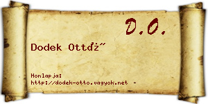 Dodek Ottó névjegykártya